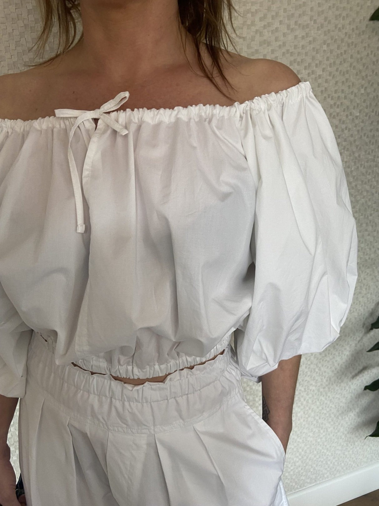 BLUSA BLANCA DE POPELINA MEIMEIJ - Dendago