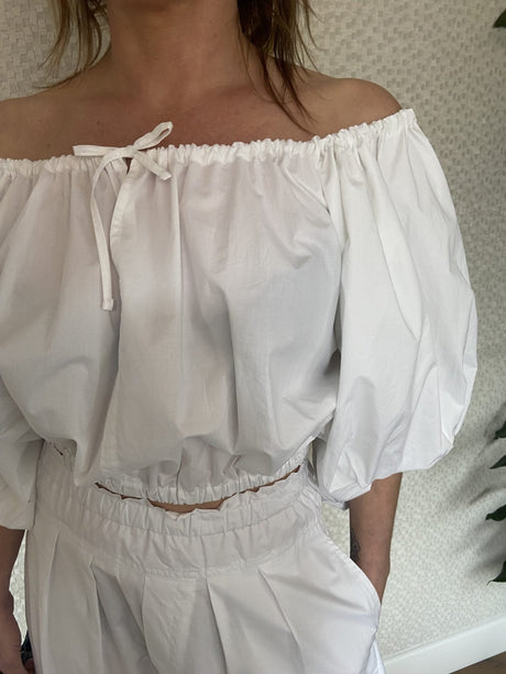 BLUSA BLANCA DE POPELINA MEIMEIJ - Dendago