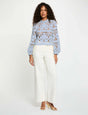 Blusa bordada cuello alto azul cielo Morgan