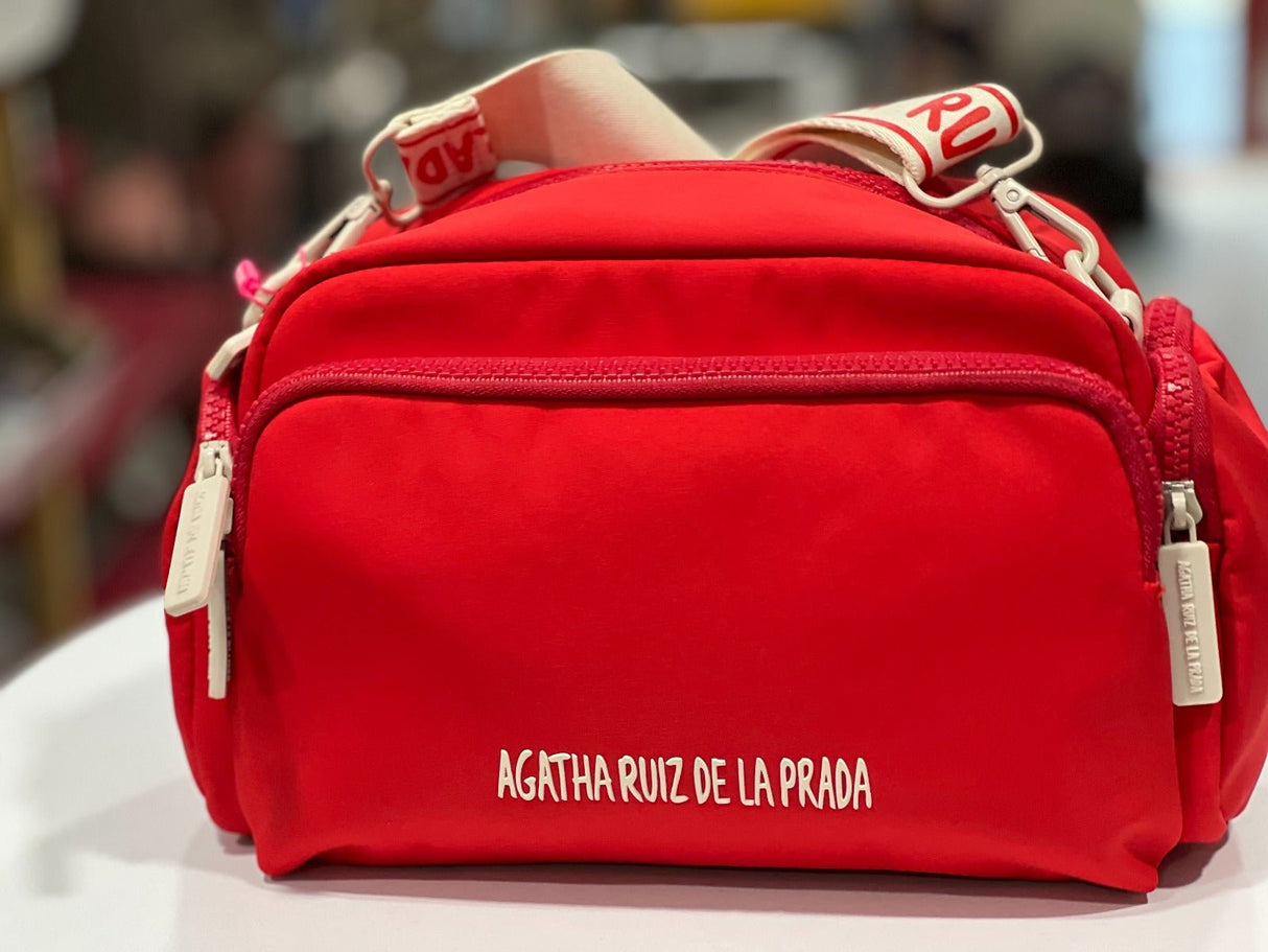 BOLSO BANDOLERA AGATHA RUIZ DE LA PRADA BOLSILLOS BOLSILLOS LATERALES ROJO - Dendago