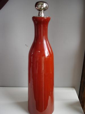 Botella de cristal rojo con tapón - Dendago