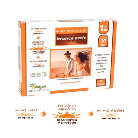 BRONCE ACTIV Activador del bronceado con betacaroteno y licopeno - Dendago