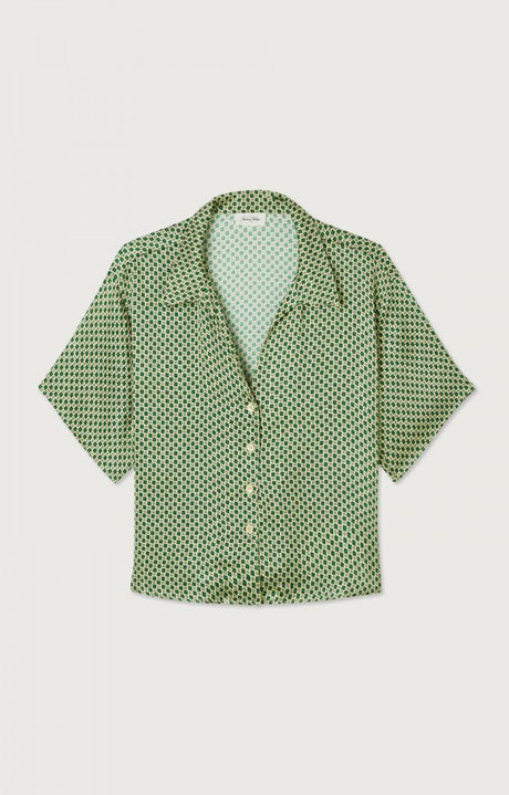 CAMISA ESTAMPADA VERDE AMERICAN VINTAGE - Dendago