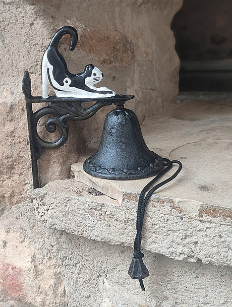 Campana de hierro fundido modelo gato pintado - Dendago