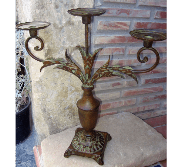 Candelabro metálico de 3 brazos - Dendago