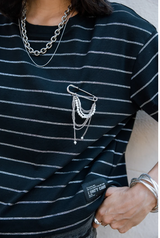 Camiseta de rayas con joyas black tracy sailor Freeman T.Porter