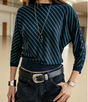 Jersey de rayas con cintura elástica Pao Stripes Lurex dark sapphire Freeman T.Porter