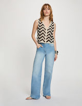 Cardigan sin mangas cuello V negro Morgan