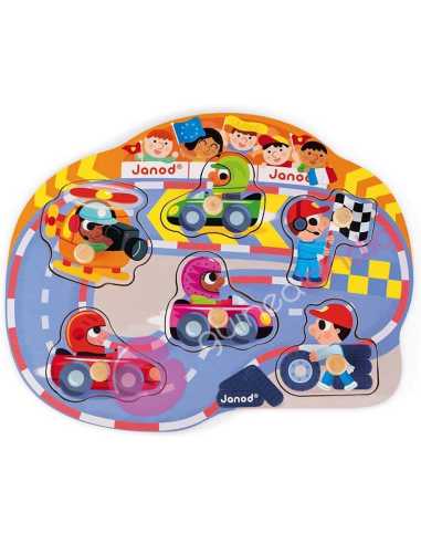 Carreras Puzzle Encajable 6 Piezas (Madera) - Dendago