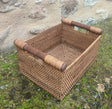 Cesta de mimbre rectangular con asas - Dendago