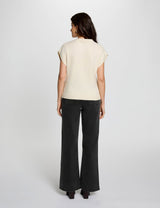 Jersey bordado con cuello redondo Morgan