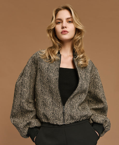 CAZADORA BOMBER TEJIDO ESPIGA 1