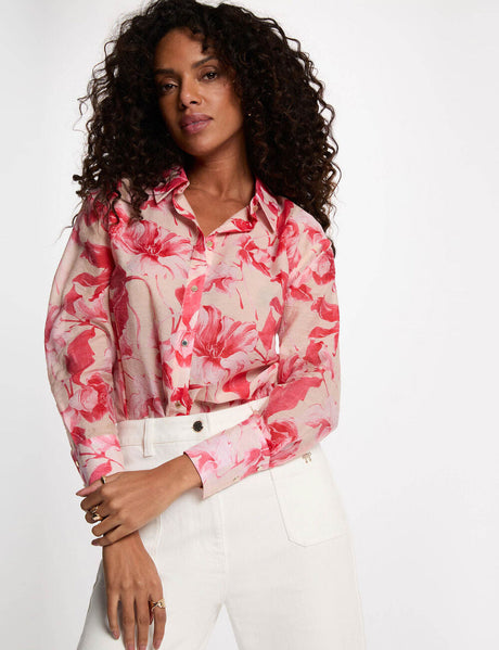 Camisa con cuello vuelto multicolor Morgan