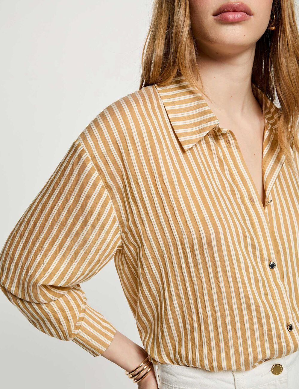 Camisa de rayas con cuello vuelto multicolor morgan