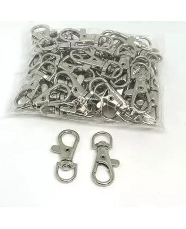 CIERRE MOSQUETÓN LLAVERO METÁLICO COLOR PLATA 4cm (4ud) 1