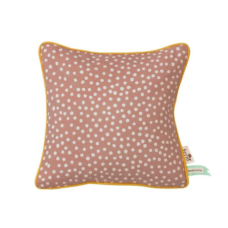 Cojín niños algodón 100% de pluma color rosa y motas blancas - Dendago
