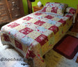 Colcha Boutis reversible mod Patch Flores - Dendago