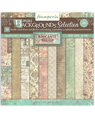 COLECCIÓN 30x30 STAMPERIA Brocante Antiques Backgrounds 1