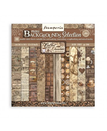 COLECCIÓN 30x30 STAMPERIA COFFEE AND CHOCOLATE Backgrounds 1
