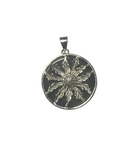 Colgante Eguzkilore Plata con Onix - Dendago