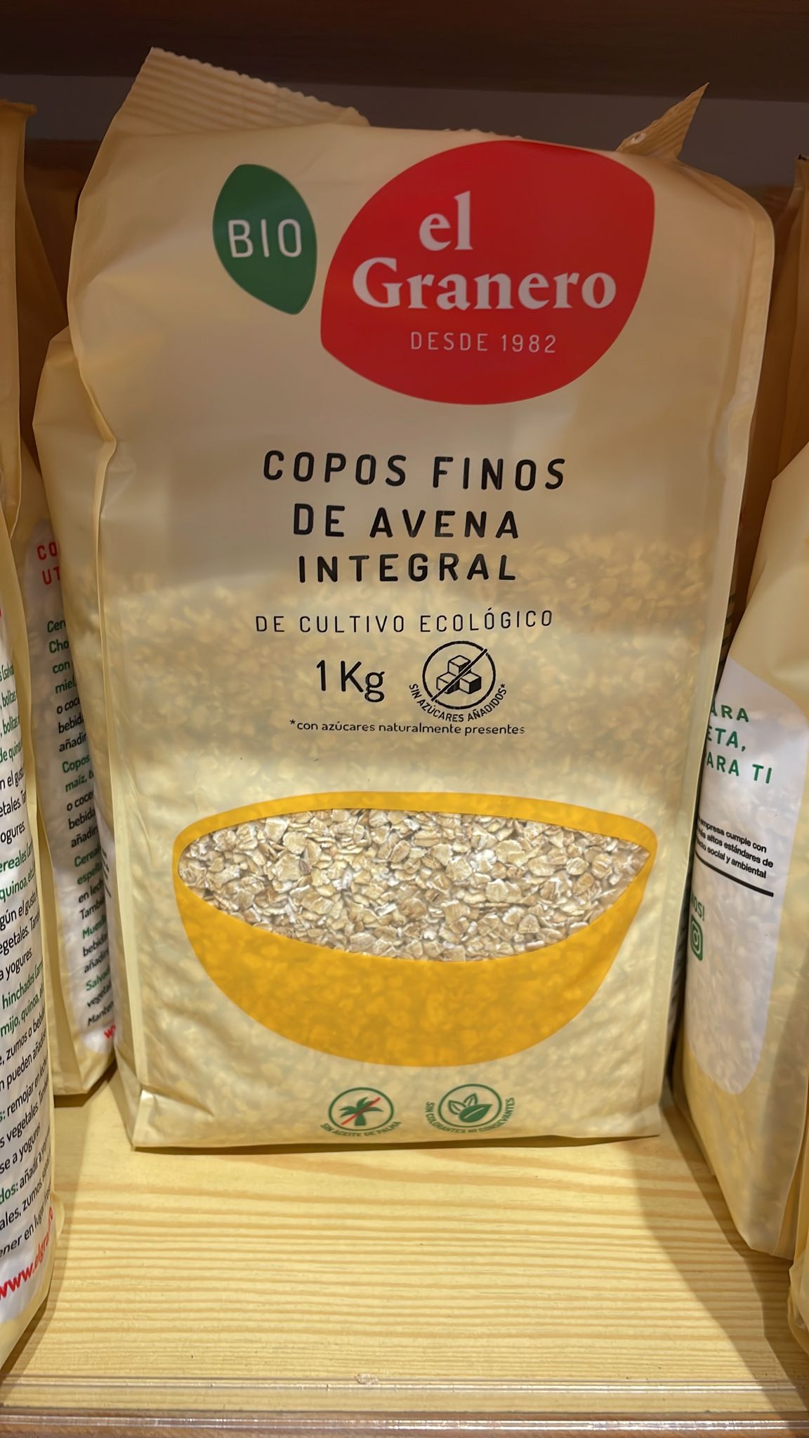 Copos finos de avena integral - Dendago