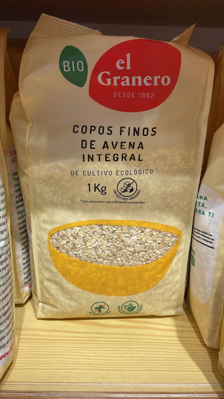Copos finos de avena integral - Dendago