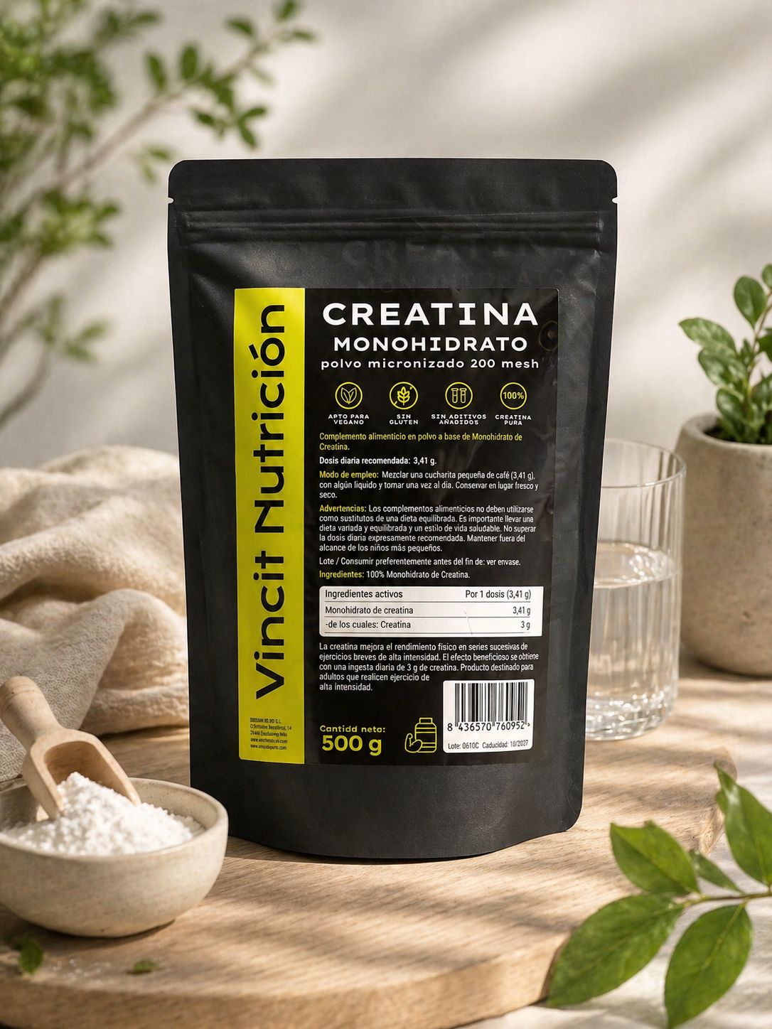 CREATINA MONOHIDRATO POLVO 450G VINCIT NUTRICION