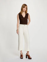  Pantalón culotte de tiro alto blanco Morgan