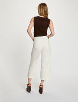 Pantalón culotte de tiro alto blanco Morgan