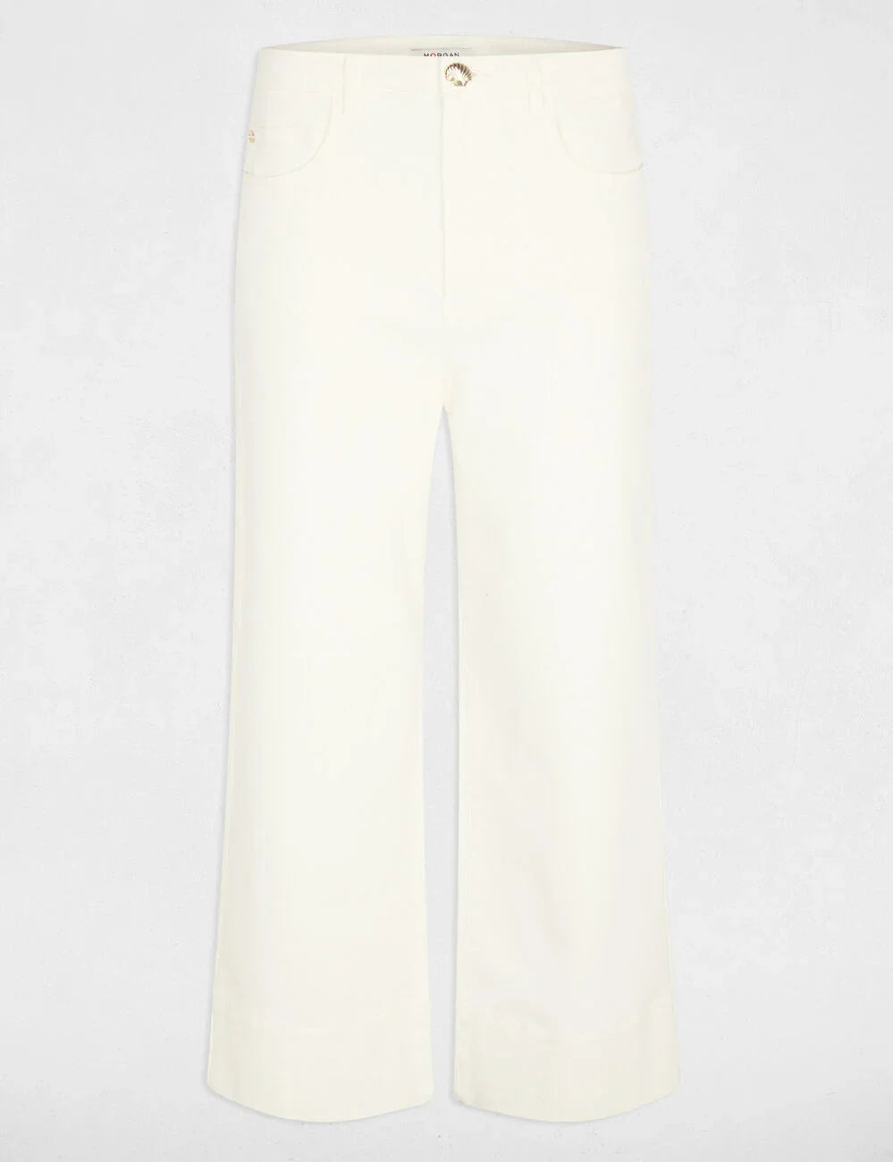 Pantalón culotte de tiro alto blanco Morgan