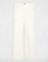 Pantalón culotte de tiro alto blanco Morgan