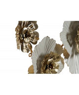 DECORACIÓN PARED METAL DORADO FLORES 2