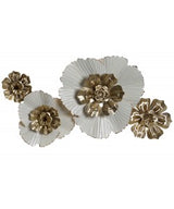 DECORACIÓN PARED METAL DORADO FLORES 1