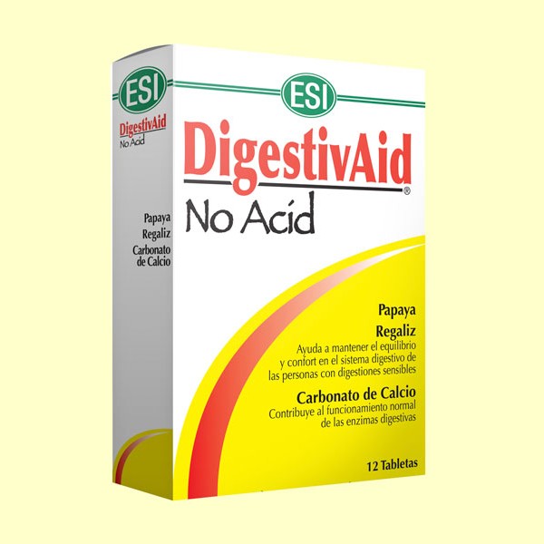 DIGESTIVAID NO ACIDO equlibrio digestivo 12 tabletas ESI