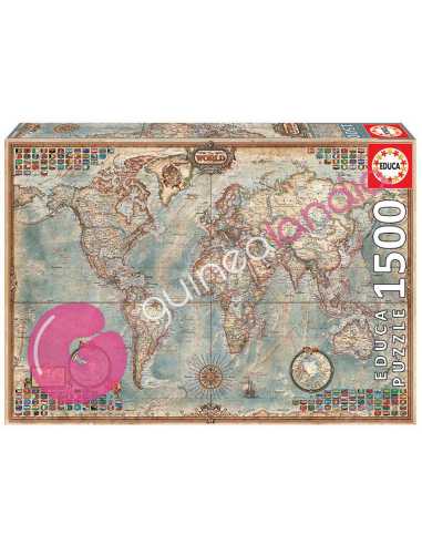 El Mundo Mapa Político 1500 Piezas - Dendago