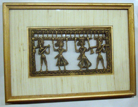 Escena india en latón de 4 personajes - Dendago