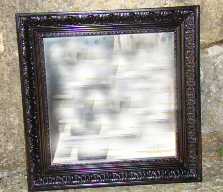 Espejo de madera en negro, modelo Turín - Dendago