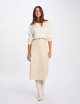 Falda lapiz ajustada creme Morgan