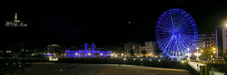 Fotografía País Vasco San Sebastián / Donostia Paseo de la Concha de noche 75 X 25 cm. - Dendago