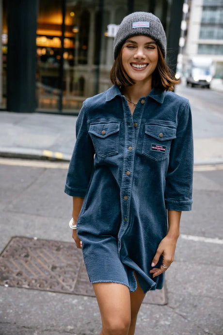 FREEMAN T. PORTER VESTIDO PANA INK BLUE ROLLY VELVET - Dendago