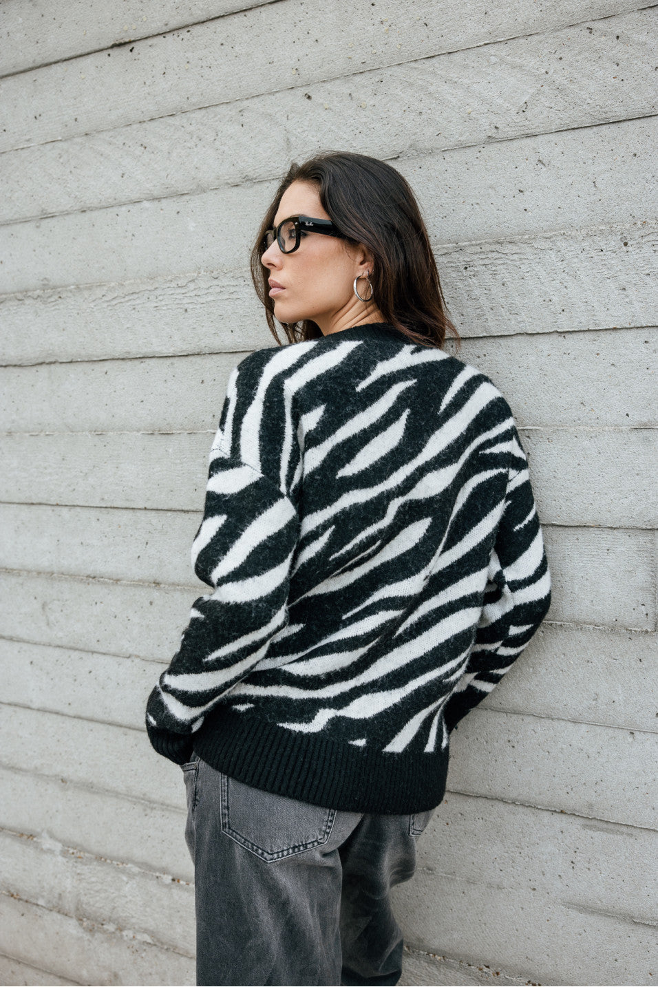 Cárdigan de cebra white & black Geril Zebra Freeman T.Porter
