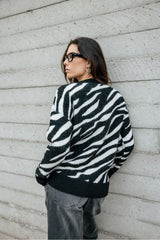 Cárdigan de cebra white & black Geril Zebra Freeman T.Porter