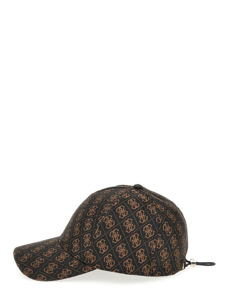 Gorra Guess Logos Marrón Oscuro - Dendago