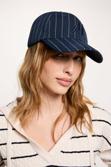 Gorra de rayas azul marino Morgan