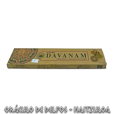 Incienso orgánico Goloka Davanam 15gr - Dendago