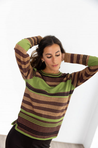 JERSEY MULTIRAYA VERDE LUREX BMB&CO
