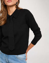 Jersey con cuello vuelto negro morgan