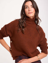 Jersey de cuello alto marrón morgan
