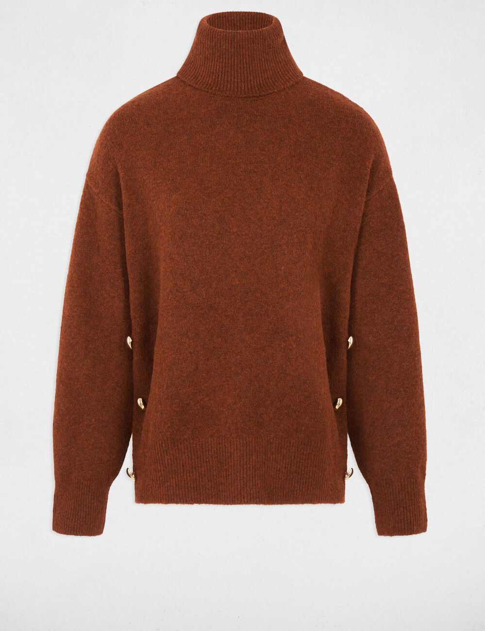 Jersey de cuello alto marrón morgan