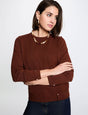 Jersey cuello redondo marrón morgan